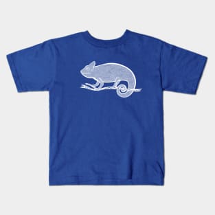 Chameleon Ink Art - cool and cute animal design - on blue Kids T-Shirt
